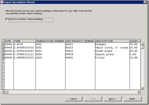 AccessImportSpreadsheetWizard AccessImportSpreadsheetWizard