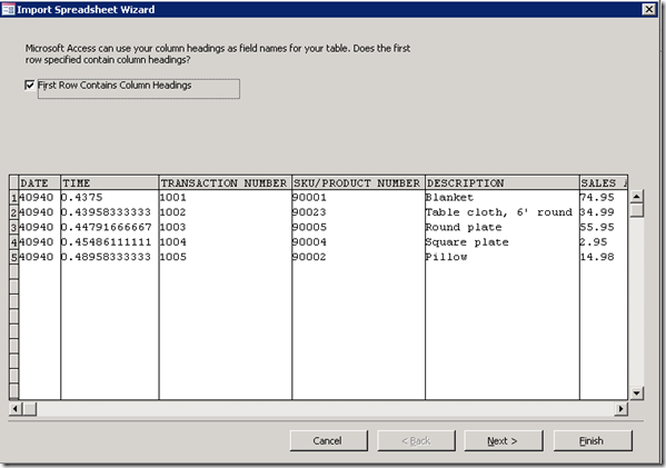 AccessImportSpreadsheetWizard