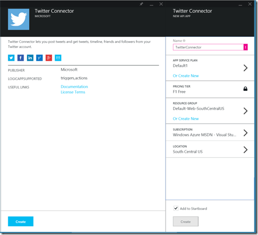 AzureLogicAppNewConnectorTwitterDetails