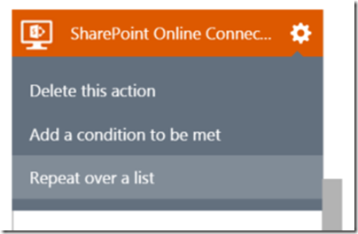 AzureLogicAppSharePointConnectorRepeaterMenu