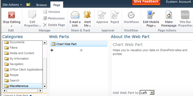 How To Create Chart Webpart In Sharepoint 2013