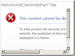 ClientWebPartNoFramingError ClientWebPartNoFramingError