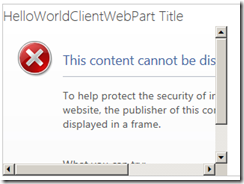 ClientWebPartNoFramingError