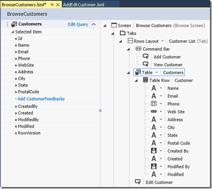 CloudBusinessAppBrowseCustomersListLayoutTable CloudBusinessAppBrowseCustomersListLayoutTable