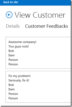 CloudBusinessAppCustomersViewFormCustomerFeedback