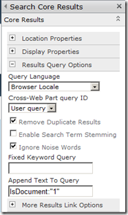 CoreResultsWebPartAppendQuery