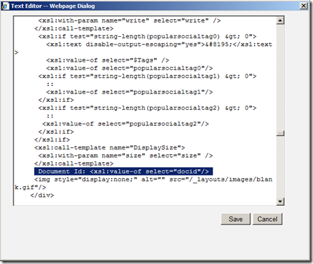 CoreResultsWebPartXSLTDocumentId CoreResultsWebPartXSLTDocumentId