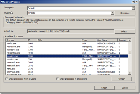 DebugCustomIndexConnectorAttachProcess2