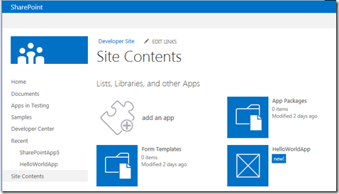 DeveloperSiteApps DeveloperSiteApps