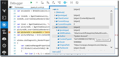 DisplayTemplateDebuggerCtxCurrentItem