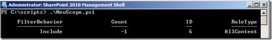EnterpriseSearchPowerShellNewScopeRuleAllContent