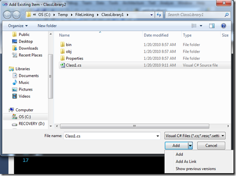 FileLinkingAddExistingItem