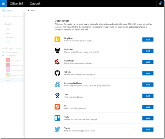 GroupsConnectorList GroupsConnectorList