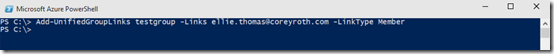 GroupsPowerShellAddUnifiedGroupLink1