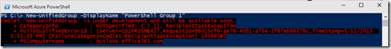 GroupsPowerShellNewUnifiedGroup