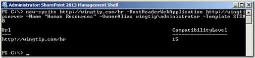 HNSCPowerShellNewSiteCollection