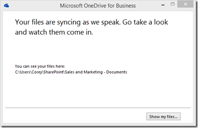 Office365OneDriveForBusinessSyncInProgress2