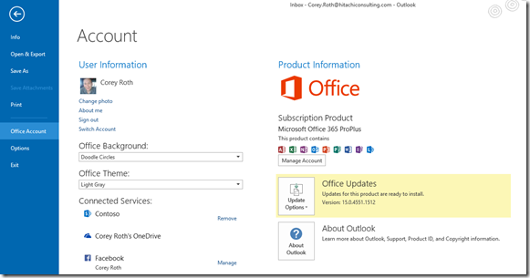 Office365ProPlusOutlookVersion