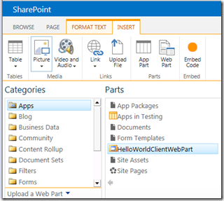PageInserWebPartApps PageInserWebPartApps