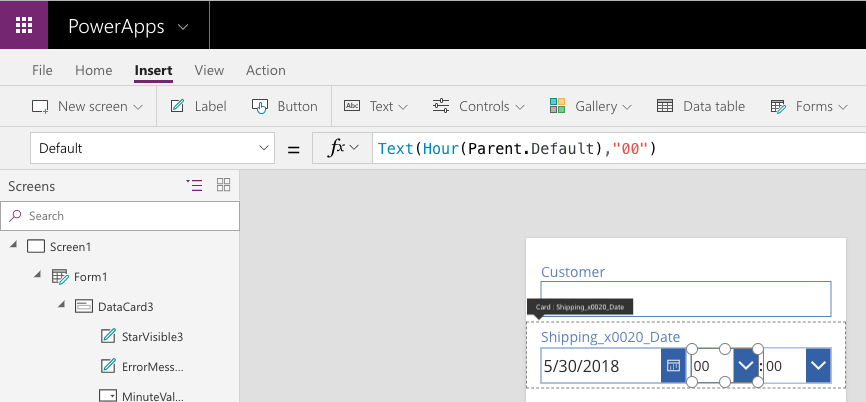 powerapps-group-fields