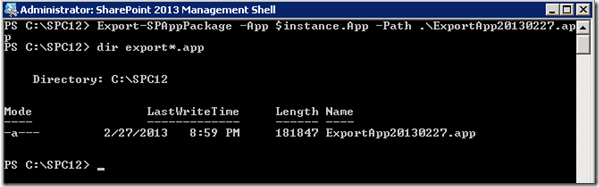 PowerShellAppExportSPAppPackage PowerShellAppExportSPAppPackage