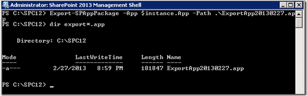 PowerShellAppExportSPAppPackage