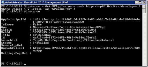 PowerShellAppGetSPAppInstance PowerShellAppGetSPAppInstance