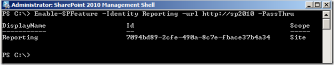 PowerShellEnableSPFeaturePassThru PowerShellEnableSPFeaturePassThru