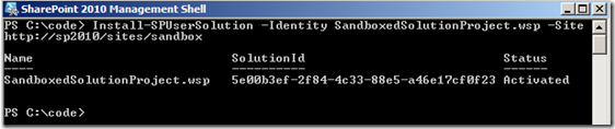 PowerShellInstallSPUserSolution PowerShellInstallSPUserSolution