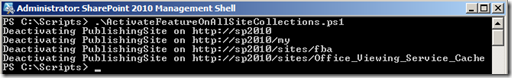 PowerShellSiteCollectionFeatureDeactivate
