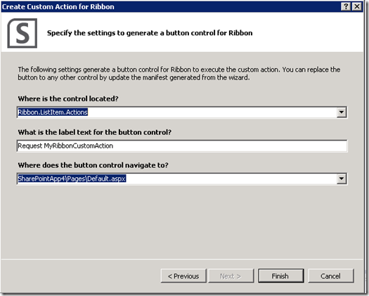 RibbonCustomActionWizardStep2 RibbonCustomActionWizardStep2