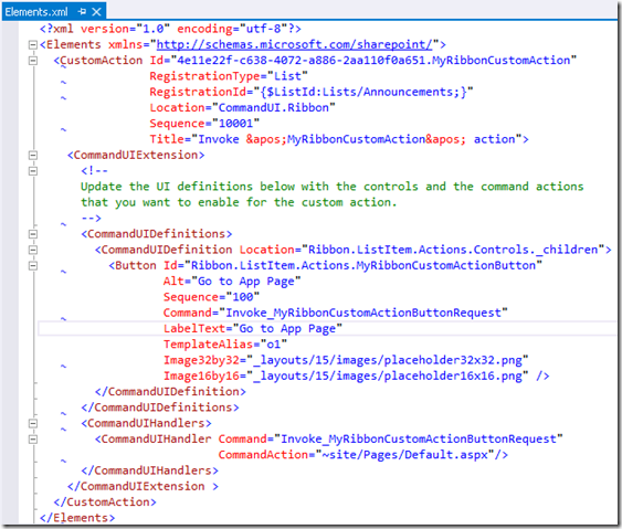 RibbonCustomActionXml RibbonCustomActionXml