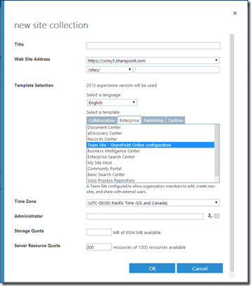 SPONewSiteCollectionTeamSiteSPOConfiguration SPONewSiteCollectionTeamSiteSPOConfiguration