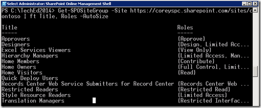 SPOPowerShelGetSPOSiteGroupFormatTable