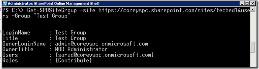 SPOPowerShellGetSPOSiteGroupByName