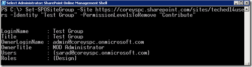 SPOPowerShellSetSPOSiteGroupRemovePermissions SPOPowerShellSetSPOSiteGroupRemovePermissions