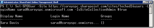 SPOPowerShellSetSPOUser