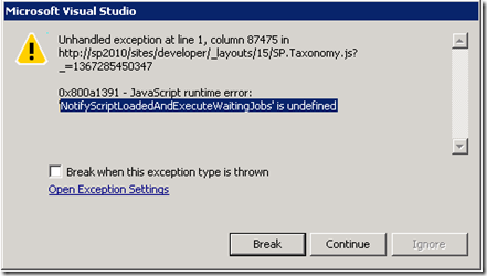 SPTaxonomyErrorNotifyScriptLoadedAndExecuteWaitingJobs