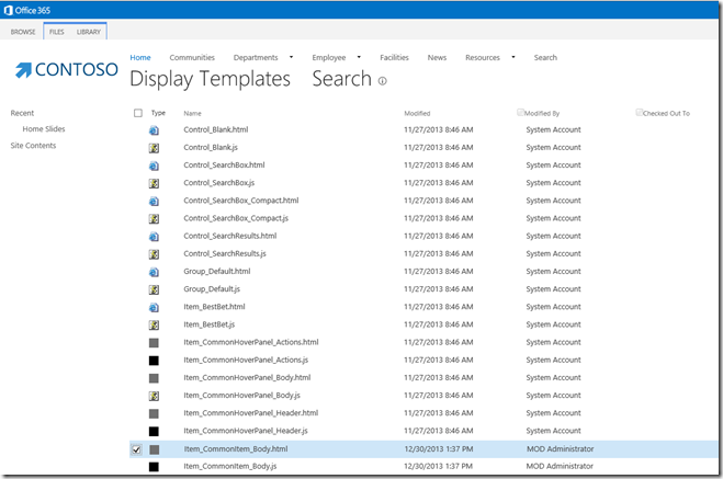 SearchDisplayTemplateMasterPageLibrary SearchDisplayTemplateMasterPageLibrary