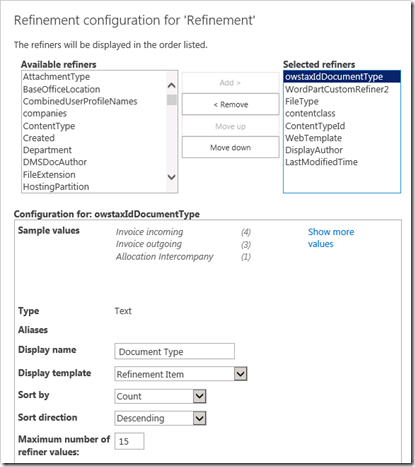 SearchManagedPropertiesRefinementPanelOptions SearchManagedPropertiesRefinementPanelOptions
