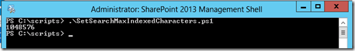 SearchPowerShellMaxIndexedCharacters