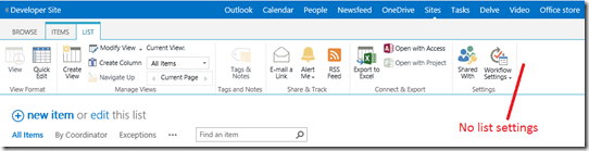 SharePointAppListRibbonNoListSettings SharePointAppListRibbonNoListSettings
