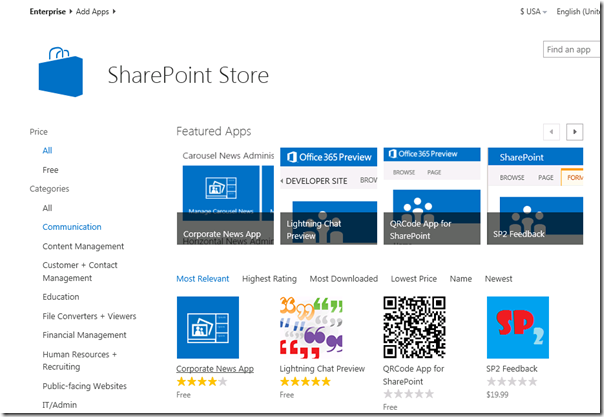 SharePointStoreCommunicationCategory