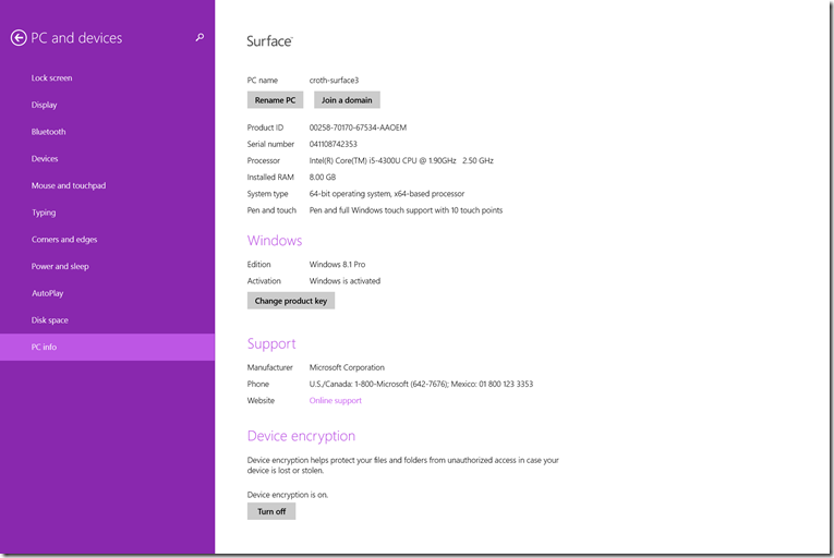 SurfacePro3DeviceEncryption