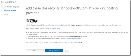 SyncDomainRecordSetUpGoDaddy