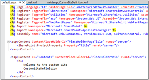 VS11SiteDefinitionDefaultAspx