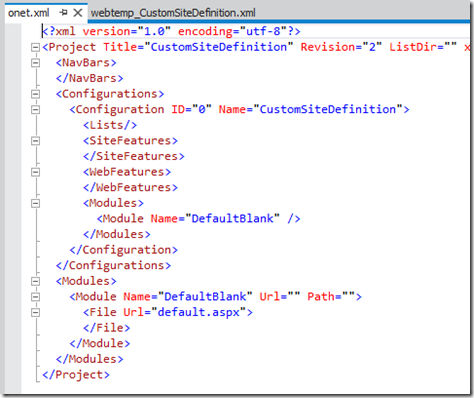 VS11SiteDefinitionOnetXml VS11SiteDefinitionOnetXml