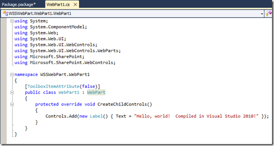 VSS2010Wss3WebPartCode