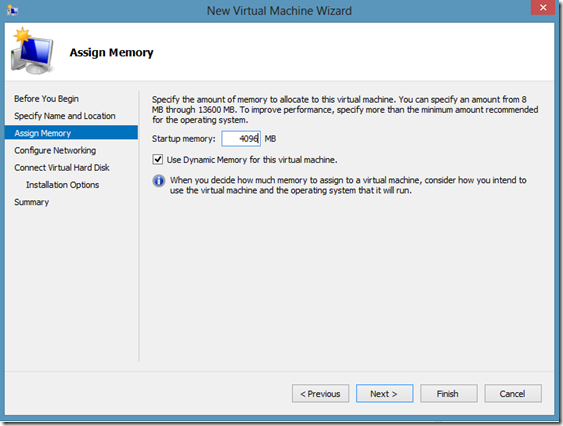 Windows8HyperVNewVirtualMachineMemory